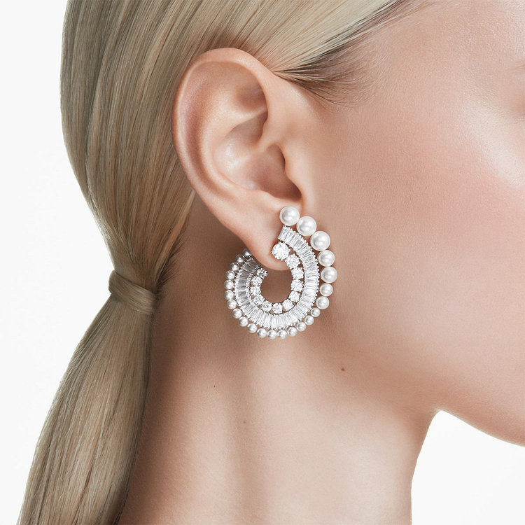 SWAROVSKI(스와로브스키) [스와로브스키/본사정품] Ariana Grande 캡슐 컬렉션 크리스털 펄 드롭 귀걸이 ...