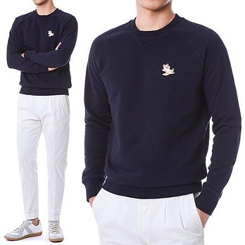 MAISON KITSUNE [명품] 메종키츠네 칠랙스폭스 자수패치 맨투맨 티셔츠GU00342KM0002 NA 48078070 | 신세계V