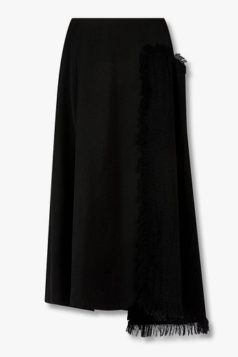 Yohji Yamamoto [FEMME]프린지 트림 패치 스커트 | 신세계V