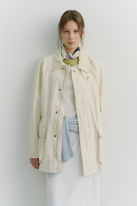 DUNST UNISEX COTTON CHORE JACKET OFF WHITE_UDJA6A101OW | 신세계V