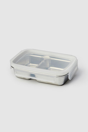JAJU 스테인리스 사각 두 칸 나눔 찬통_500ML | 신세계V