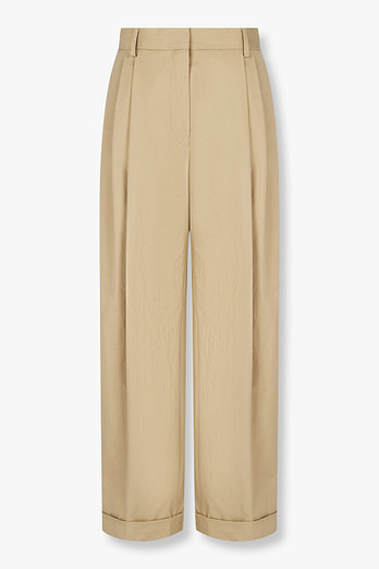 DRIES VAN NOTEN 여성 투 턱 플리츠 롤업 헴 치노 팬츠 | 신세계V