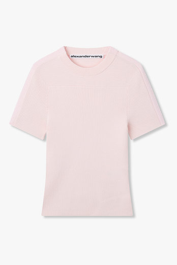 ALEXANDERWANG 디보싱 로고 리브드 티셔츠 | 신세계V