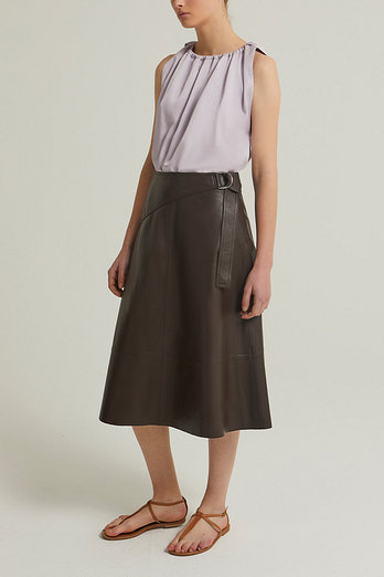 YVES SALOMON [공식] 이브살로몬 슬리브리스 새틴 탑 | 신세계V