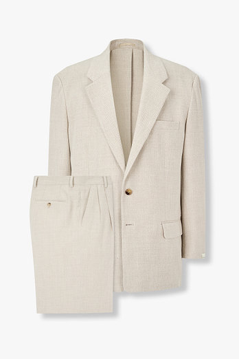 MAN ON THE BOON 코튼 헤링본 루즈핏 수트 (자켓+쇼츠) | 신세계V