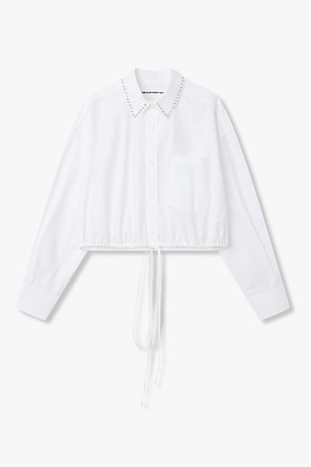 ALEXANDERWANG 크리스탈 스터드 카라 셔츠 | 신세계V