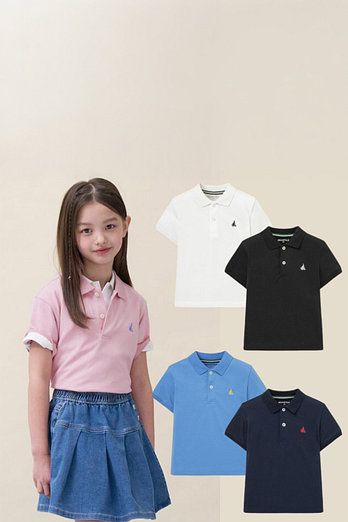 BEANPOLE KIDS [26SS 5%][BEANPOLE KIDS] 26SS [Essential] 피케 카라 반소매 티셔츠 (6종 택1) | 신세계V