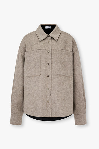 BRUNELLO CUCINELLI 여성 패치 포켓 울 셔츠 자켓 | 신세계V