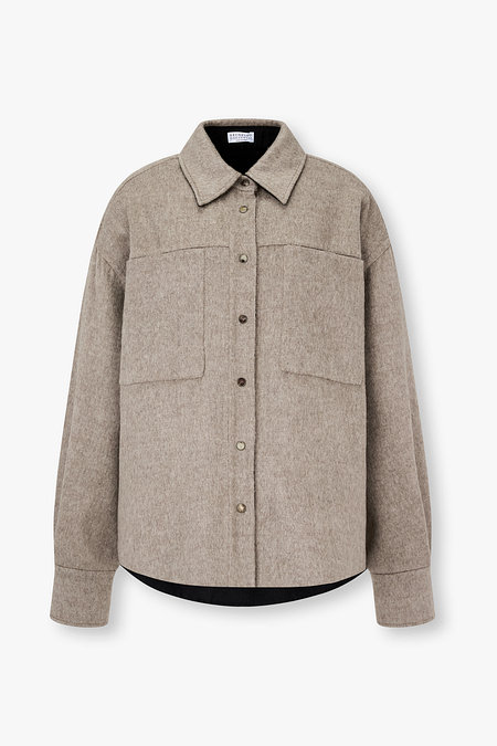 BRUNELLO CUCINELLI 여성 패치 포켓 울 셔츠 자켓 | 신세계V