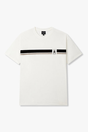 ARMANI EXCHANGE 남성 프론트 스트라이프 티셔츠 | 신세계V