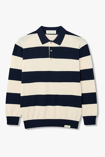 MAN ON THE BOON 스트라이프 롱 슬리브 폴로 니트 | 신세계V