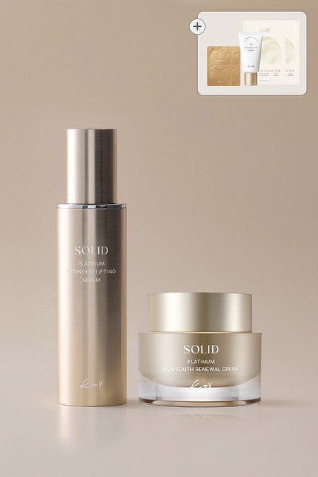 koy [안티에이징 SET] 솔리드 플래티넘 세트 (세럼 50ml + 크림 50ml) + GIFT | 신세계V