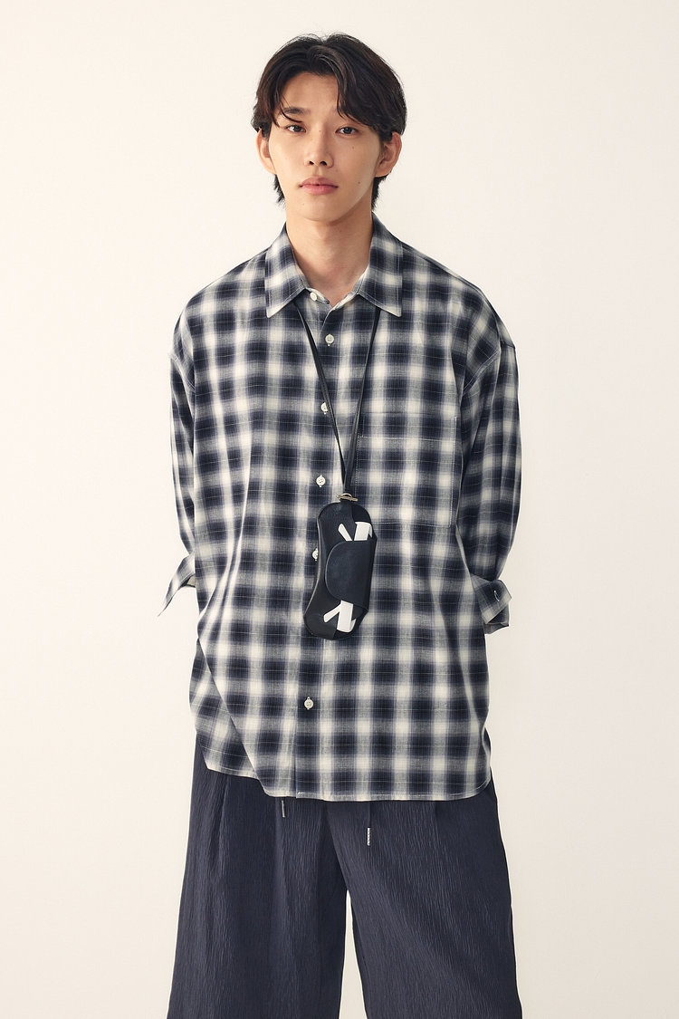 [MEN] 옴브레 베이직 체크 셔츠