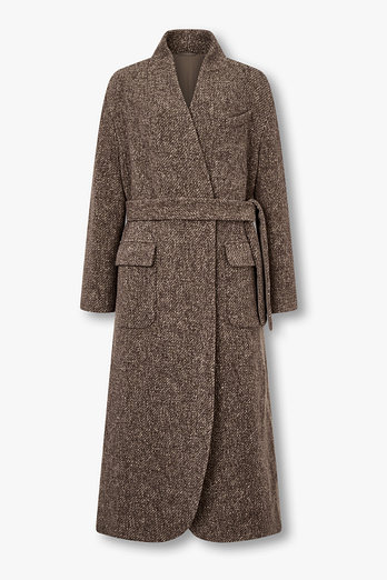 BRUNELLO CUCINELLI 여성 울 블렌드 숄 카라 롱 코트 | 신세계V