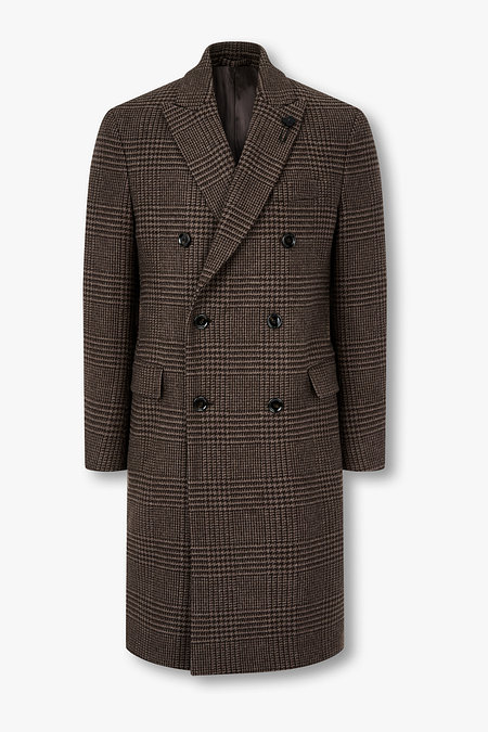 LARDINI 체크 클래식 더블 코트 | 신세계V