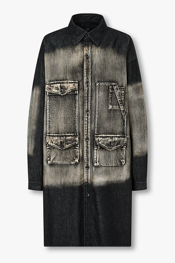 Yohji Yamamoto [Y's]가먼트다잉 포켓 데님 셔츠 코트 | 신세계V