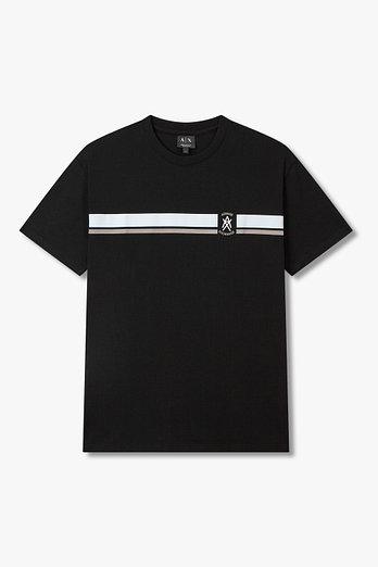 ARMANI EXCHANGE 남성 프론트 스트라이프 티셔츠 | 신세계V