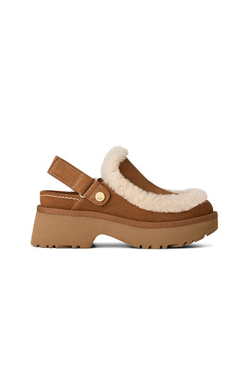 UGG [WOMEN] 스웨이드 양모 트리밍 클로그 (에스미 클로그) | 신세계V