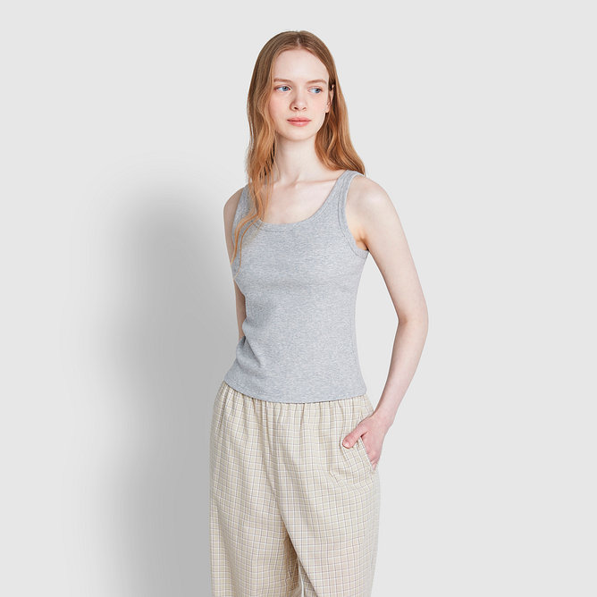 여 코튼 립 탱크 브라캐미솔
