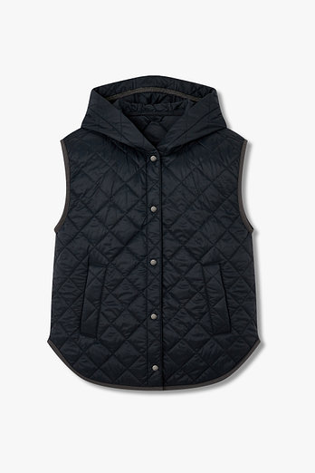 BRUNELLO CUCINELLI 여성 다이아퀼팅 후디드 패딩 베스트 | 신세계V