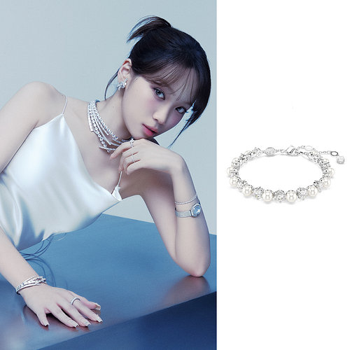SWAROVSKI(스와로브스키) [스와로브스키/본사정품] Matrix Tennis 로듐 크리스털 펄 팔찌M 5689625 | 신세계V