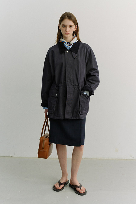 DUNST UNISEX COTTON CHORE JACKET INDIGO NAVY_UDJA6A101N1 | 신세계V