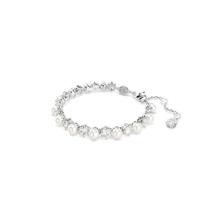 SWAROVSKI(스와로브스키) [스와로브스키/본사정품] Matrix Tennis 로듐 크리스털 펄 팔찌M 5689625 | 신세계V
