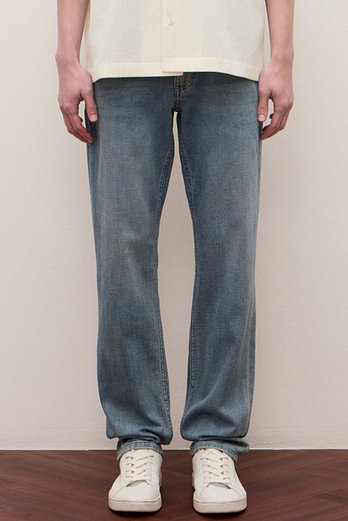 JILLSTUART NEWYORK MEN 가먼트 다잉 5포켓 팬츠 - 블루 (JNPA6B011B2) | 신세계V
