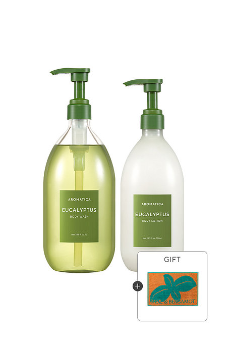 AROMATICA [대용량] 유칼립투스 바디워시 1L & 바디로션 750ML 세트 | 신세계V
