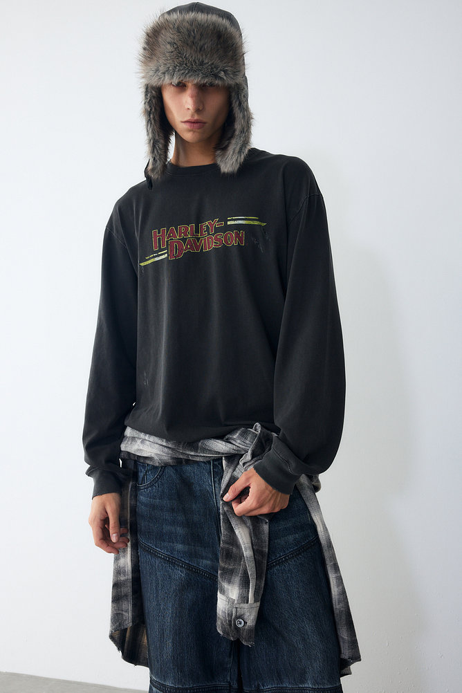 [American Vintage] 아메리칸 투어 롱슬리브 티셔츠 챠콜