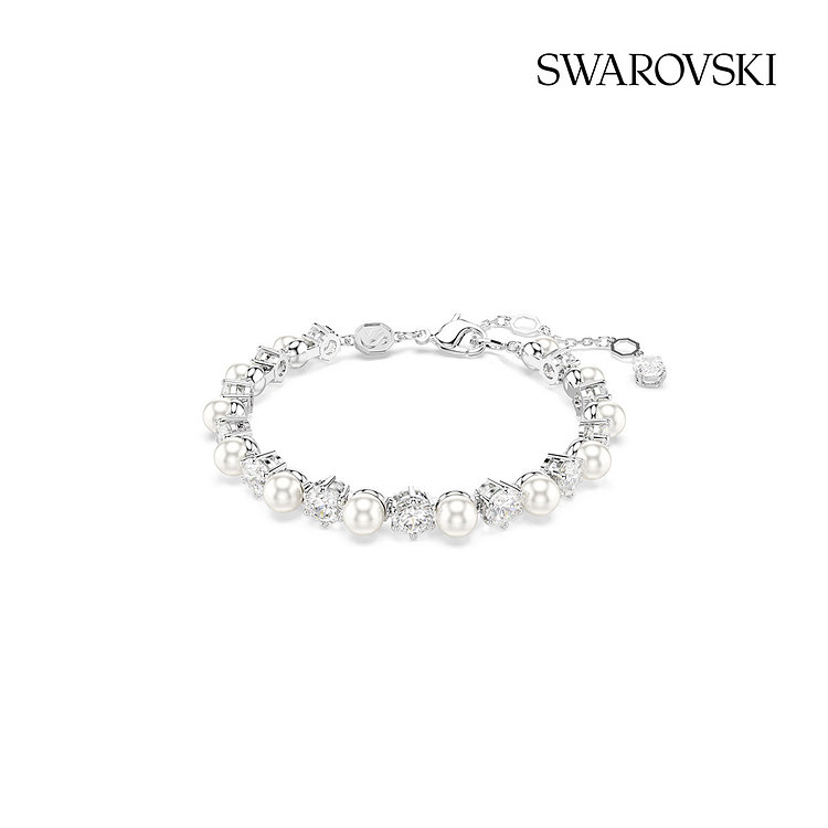 SWAROVSKI(스와로브스키) [스와로브스키/본사정품] Matrix Tennis 로듐 크리스털 펄 팔찌M 5689625 | 신세계V