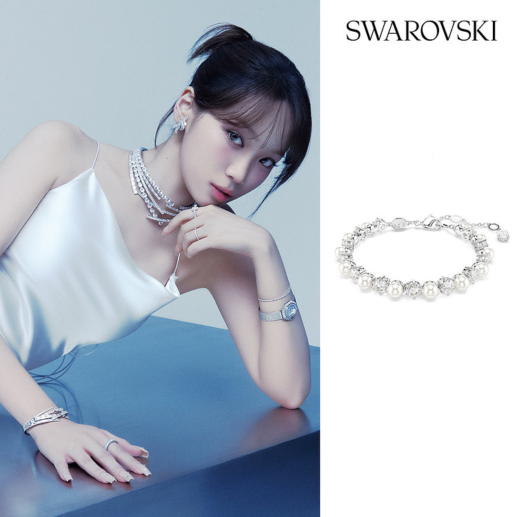 SWAROVSKI(스와로브스키) [스와로브스키/본사정품] Matrix Tennis 로듐 크리스털 펄 팔찌M 5689625 | 신세계V
