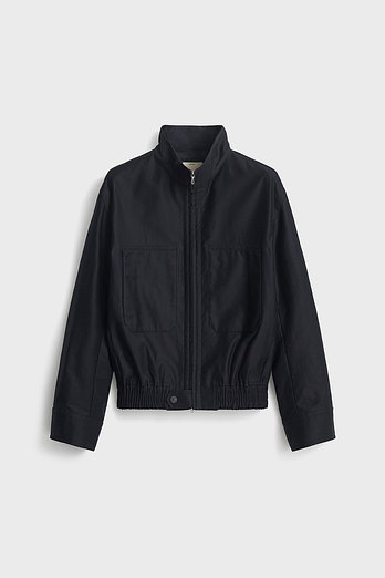 POTTERY Cotton High Neck Blouson_Dark Navy | 신세계V