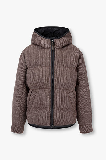 BRUNELLO CUCINELLI 여성 메탈릭 후디드 다운 패딩 자켓 | 신세계V