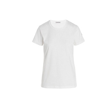 MONCLER [명품] 26SS 여성 로고 패치 라운드 반팔 티셔츠 화이트 8C732 00 V8058 033 50636102 | 신세계V