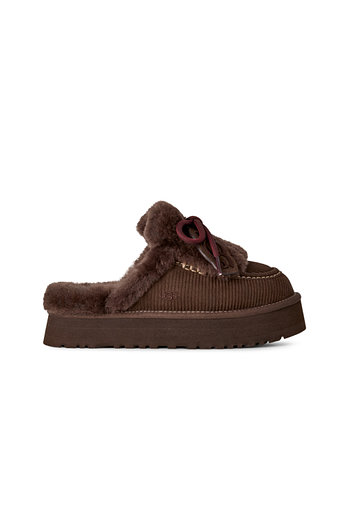 UGG [WOMEN] 슈레이스 스웨이드 플랫폼 슬리퍼  (디스케트 헤리티지) | 신세계V