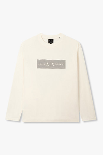 ARMANI EXCHANGE 남성 로고 프린트 롱 슬리브 티셔츠 | 신세계V