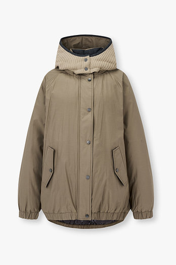 BRUNELLO CUCINELLI 여성 디태처블 니트 후드 다운 패딩 자켓 | 신세계V