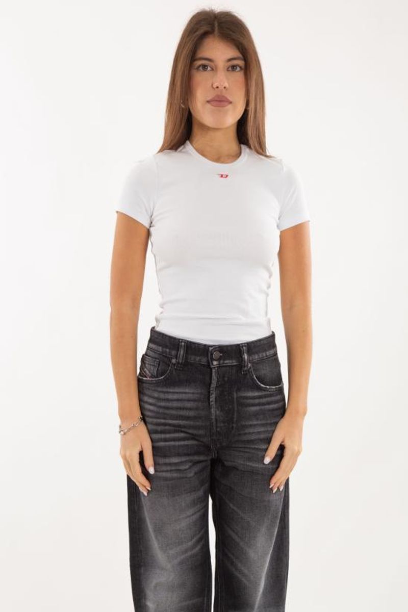 その他 DIESEL A14961 0EJAI Diesel T-Ele-Long-D Women's T-Shirt White A14961-0EJAI-100