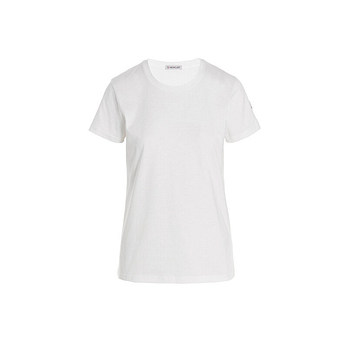 MONCLER [명품] 26SS 여성 로고 패치 라운드 티셔츠 화이트 8C732 00 V8059 033 49709805 | 신세계V