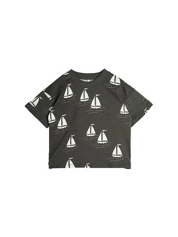 MINI RODINI [MINI RODINI] 25SS 키즈 올오버 보트 티셔츠 블랙 25220135 97 | 신세계V