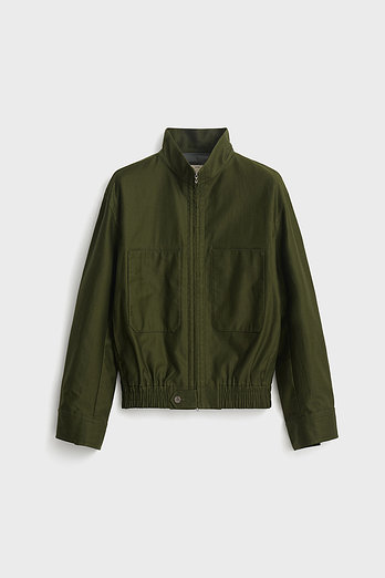 POTTERY Cotton High Neck Blouson_Deep Green | 신세계V