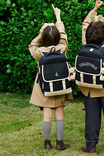 BEANPOLE KIDS [시즌오프30%][26SS 5%][BEANPOLE KIDS] 체크 클래식 플랩 책가방 세트  그린 (PS00136924M) | 신세계V