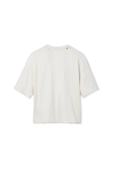 [UGG x Willy Chavarria] [남여공용] 디스트레스드 그래픽 크롭 티셔츠 (UGG 윌리 차바리아 허그 잇 티)