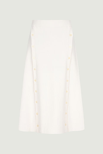 YVES SALOMON [공식] 이브살로몬 니트 버튼디자인 플레어 스커트 | 신세계V