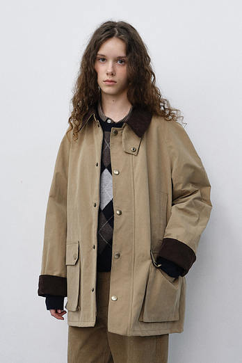 DUNST UNISEX WAXED COTTON HUNTING JACKET BEIGE_UDJU6C111I2 | 신세계V