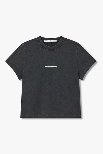 ALEXANDERWANG 로고 프린트 슈렁큰 티셔츠 | 신세계V