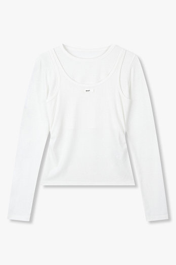 GCUT 로고 라벨 레이어드 저지 탑 | 신세계V