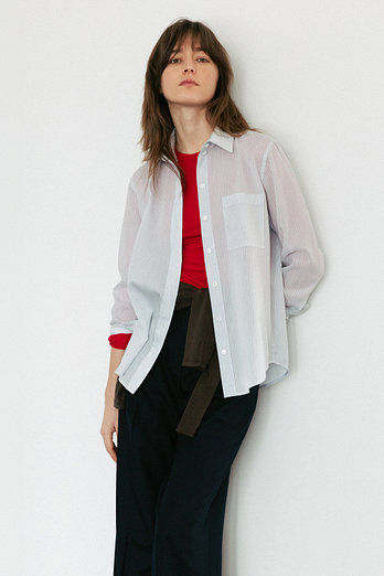 Mare di Mari Stripe Basic Shirt - Sky Blue | 신세계V