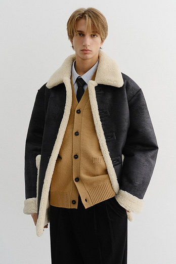 DUNST UNISEX REVERSIBLE SHEARLING JACKET BLACK_M_UDJU5D121BK | 신세계V